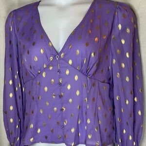 Purple and Gold Polka Dot Women's Top